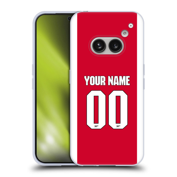 Custom Customised Personalised Arsenal FC 2025/26 Kit Home Soft Gel Case for Nothing Phone (2a)