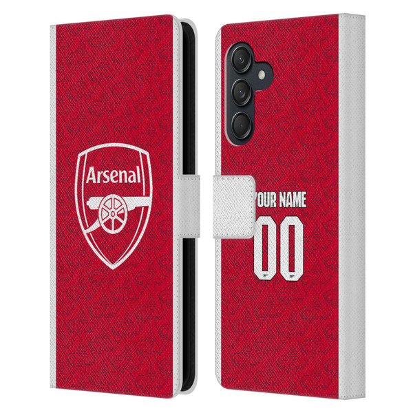 Custom Customised Personalised Arsenal FC 2025/26 Kit Home Leather Book Wallet Case Cover For Samsung Galaxy M55 5G