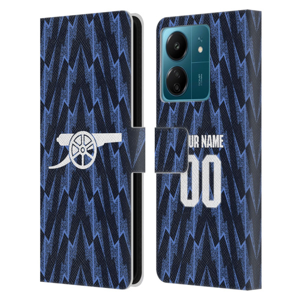 Custom Customised Personalised Arsenal FC 2025/26 Kit Away Leather Book Wallet Case Cover For Xiaomi Redmi 13C 4G