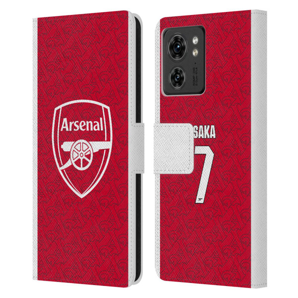 Arsenal FC 2025/26 Players Home Kit Bukayo Saka Leather Book Wallet Case Cover For Motorola Moto Edge 40/Edge (2023)