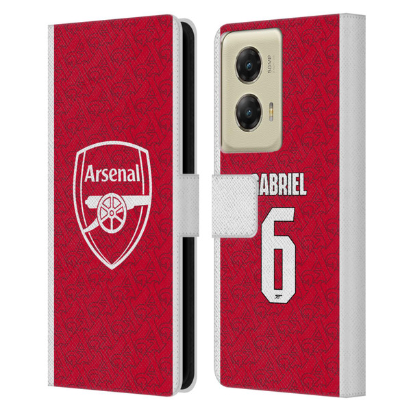 Arsenal FC 2025/26 Players Home Kit Gabriel Magalhães Leather Book Wallet Case Cover For Motorola Moto G Stylus 5G (2024)