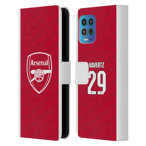 Arsenal FC 2025/26 Players Home Kit Kai Havertz Leather Book Wallet Case Cover For Motorola Moto G100