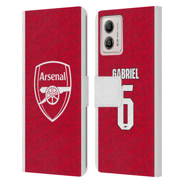 Arsenal FC 2025/26 Players Home Kit Gabriel Magalhães Leather Book Wallet Case Cover For Motorola Moto G53 5G
