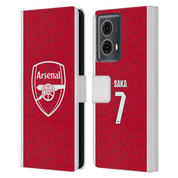 Arsenal FC 2025/26 Players Home Kit Bukayo Saka Leather Book Wallet Case Cover For Motorola Moto G85