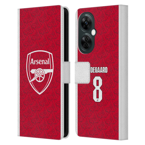 Arsenal FC 2025/26 Players Home Kit Martin Ødegaard Leather Book Wallet Case Cover For OnePlus Nord N30