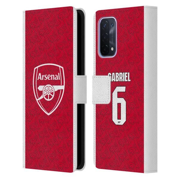 Arsenal FC 2025/26 Players Home Kit Gabriel Magalhães Leather Book Wallet Case Cover For OPPO A54 5G
