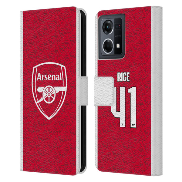 Arsenal FC 2025/26 Players Home Kit Declan Rice Leather Book Wallet Case Cover For OPPO Reno8 4G Arsenal FC 2025/26 Players Home Kit Declan Rice Leather Book Wallet Case Cover For OPPO Reno8 4G