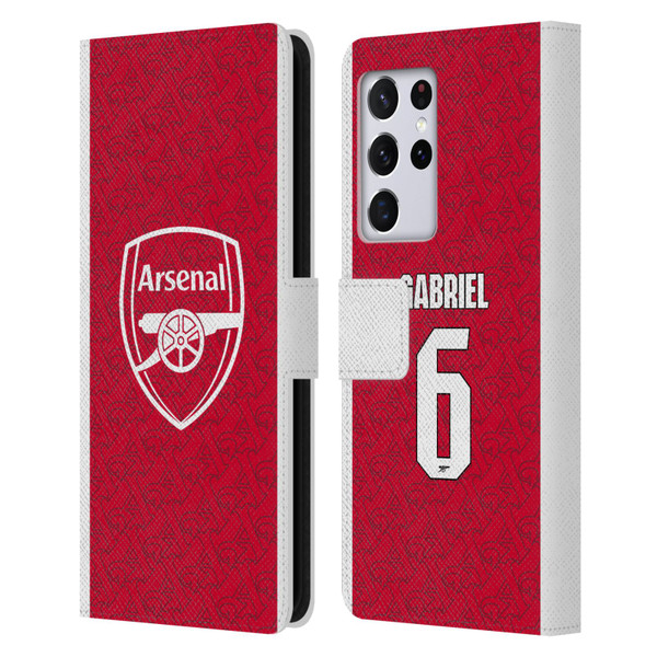 Arsenal FC 2025/26 Players Home Kit Gabriel Magalhães Leather Book Wallet Case Cover For Samsung Galaxy S21 Ultra 5G Arsenal FC 2025/26 Players Home Kit Gabriel Magalhães Leather Book Wallet Case Cover For Samsung Galaxy S21 Ultra 5G