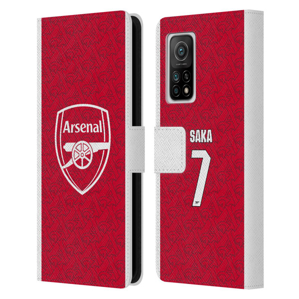 Arsenal FC 2025/26 Players Home Kit Bukayo Saka Leather Book Wallet Case Cover For Xiaomi Mi 10T 5G