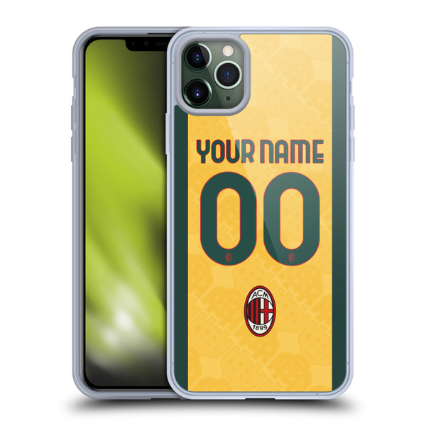 Custom Customised Personalised AC Milan 2024/25 Kit Third Soft Gel Case for Apple iPhone 11 Pro Max