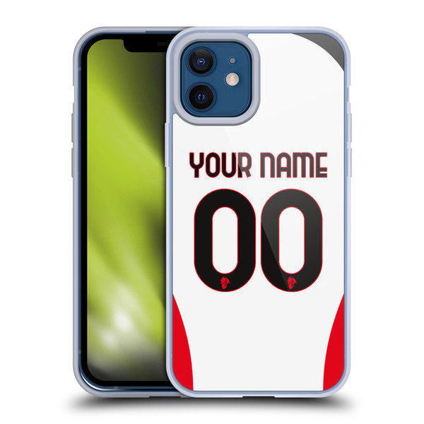 Custom Customised Personalised AC Milan 2024/25 Kit Away Soft Gel Case for Apple iPhone 12 / iPhone 12 Pro