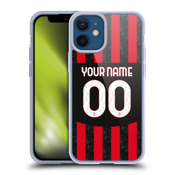 Custom Customised Personalised AC Milan 2024/25 Kit Home Soft Gel Case for Apple iPhone 12 Mini