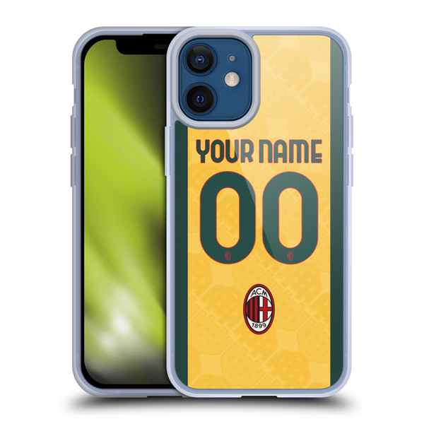 Custom Customised Personalised AC Milan 2024/25 Kit Third Soft Gel Case for Apple iPhone 12 Mini