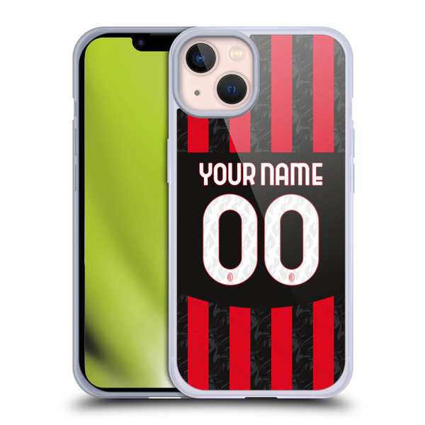 Custom Customised Personalised AC Milan 2024/25 Kit Home Soft Gel Case for Apple iPhone 13