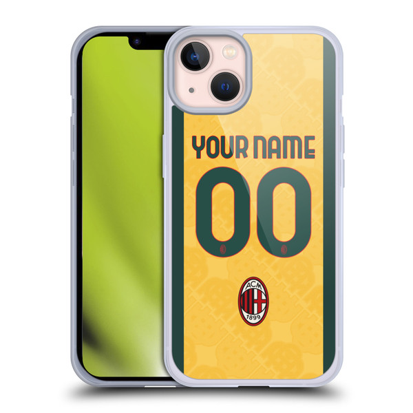 Custom Customised Personalised AC Milan 2024/25 Kit Third Soft Gel Case for Apple iPhone 13