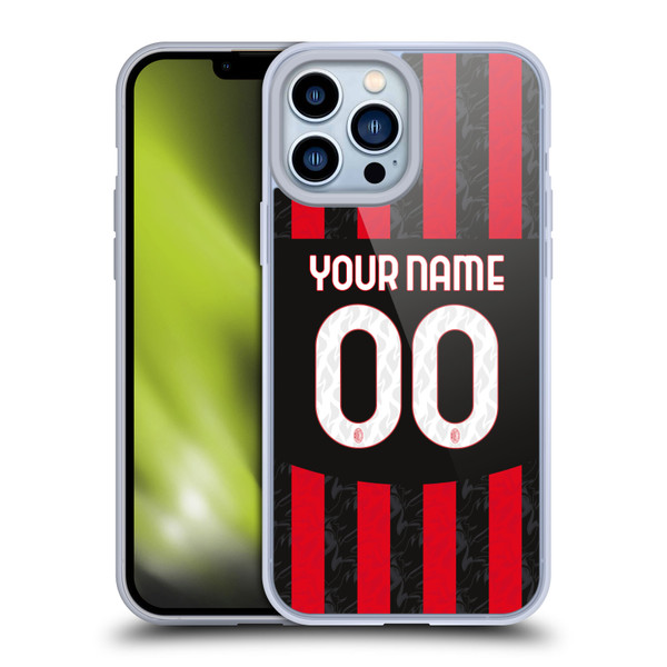 Custom Customised Personalised AC Milan 2024/25 Kit Home Soft Gel Case for Apple iPhone 13 Pro Max