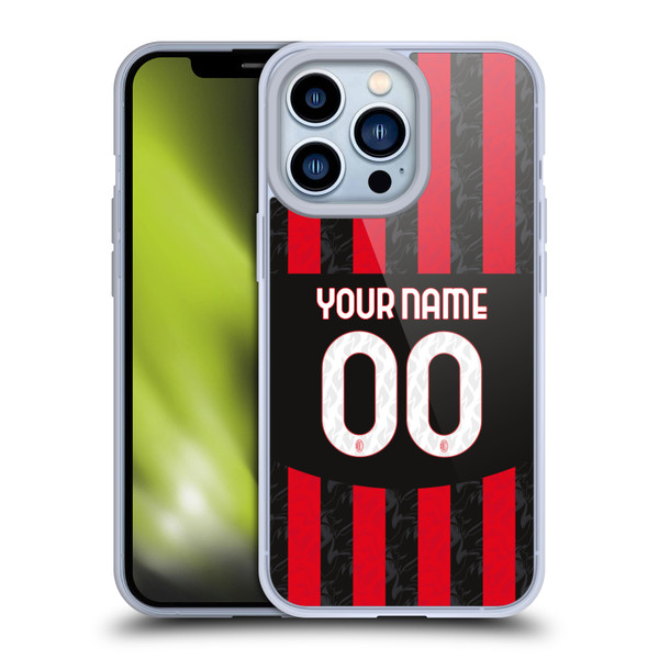 Custom Customised Personalised AC Milan 2024/25 Kit Home Soft Gel Case for Apple iPhone 13 Pro