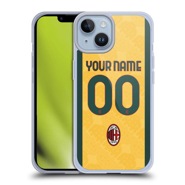 Custom Customised Personalised AC Milan 2024/25 Kit Third Soft Gel Case for Apple iPhone 14