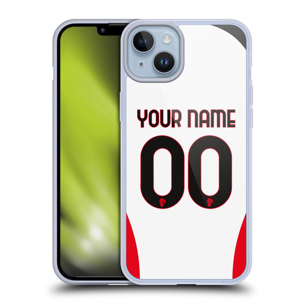 Custom Customised Personalised AC Milan 2024/25 Kit Away Soft Gel Case for Apple iPhone 14 Plus
