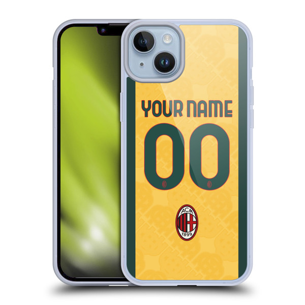 Custom Customised Personalised AC Milan 2024/25 Kit Third Soft Gel Case for Apple iPhone 14 Plus