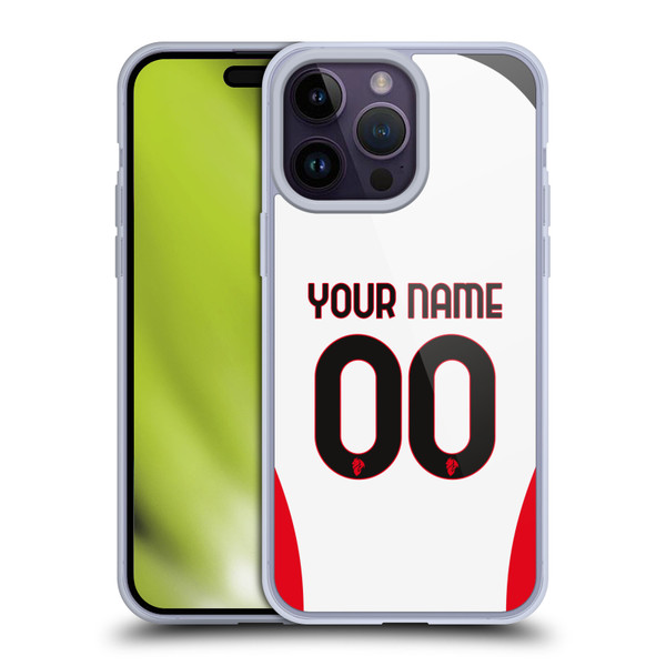 Custom Customised Personalised AC Milan 2024/25 Kit Away Soft Gel Case for Apple iPhone 14 Pro Max