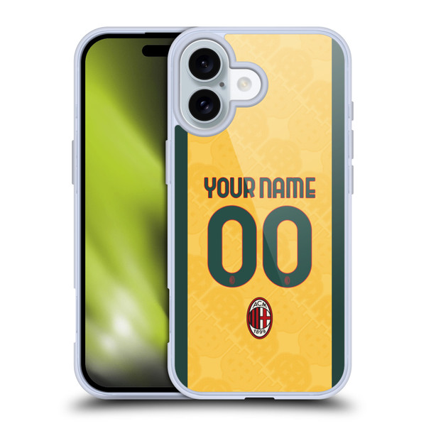 Custom Customised Personalised AC Milan 2024/25 Kit Third Soft Gel Case for Apple iPhone 16
