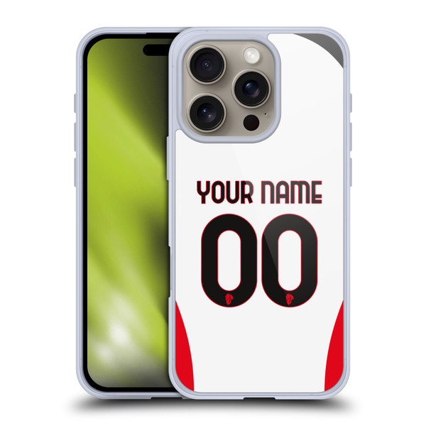Custom Customised Personalised AC Milan 2024/25 Kit Away Soft Gel Case for Apple iPhone 16 Pro