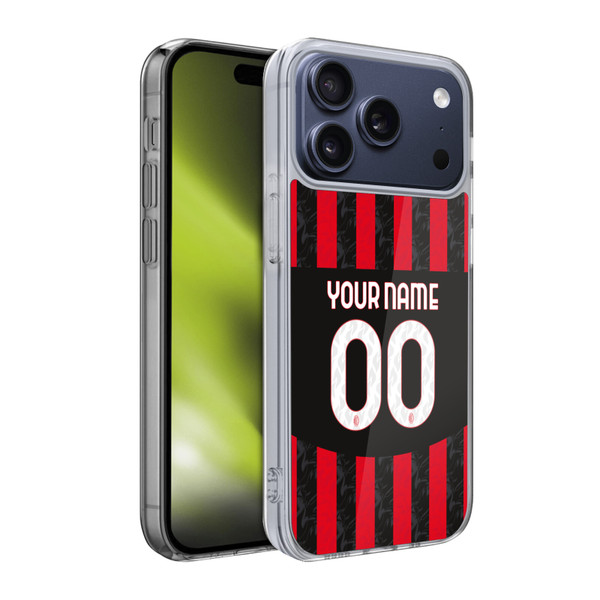 Custom Customised Personalised AC Milan 2024/25 Kit Home Soft Gel Case for Apple iPhone 17 Pro