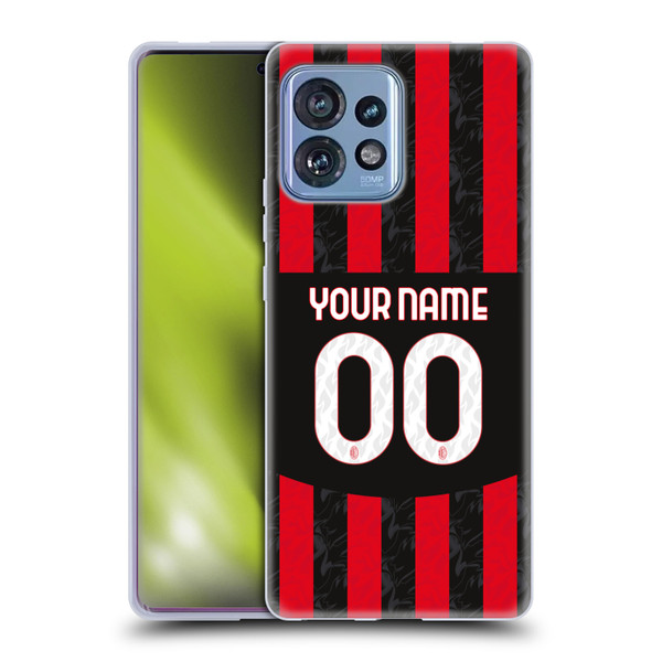 Custom Customised Personalised AC Milan 2024/25 Kit Home Soft Gel Case for Motorola Moto Edge 40 Pro/Plus 2023