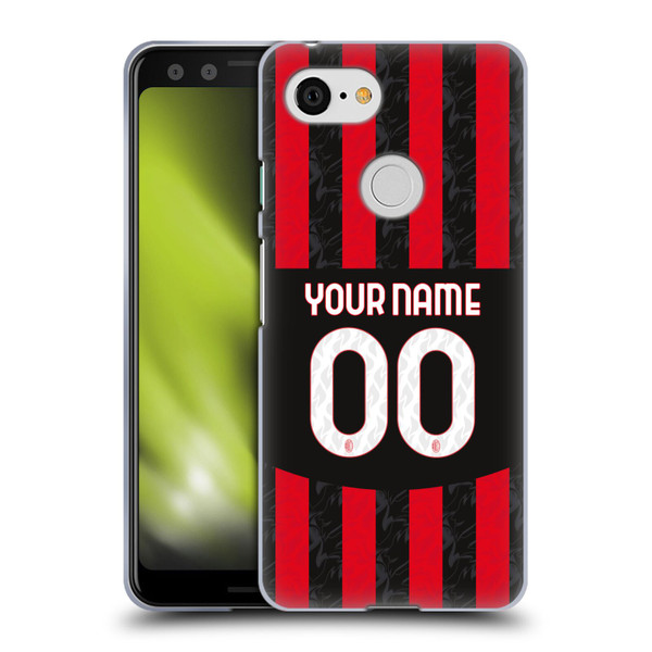 Custom Customised Personalised AC Milan 2024/25 Kit Home Soft Gel Case for Google Pixel 3