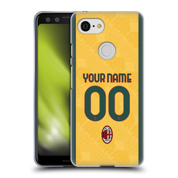 Custom Customised Personalised AC Milan 2024/25 Kit Third Soft Gel Case for Google Pixel 3
