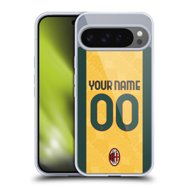 Custom Customised Personalised AC Milan 2024/25 Kit Third Soft Gel Case for Google Pixel 9 Pro XL