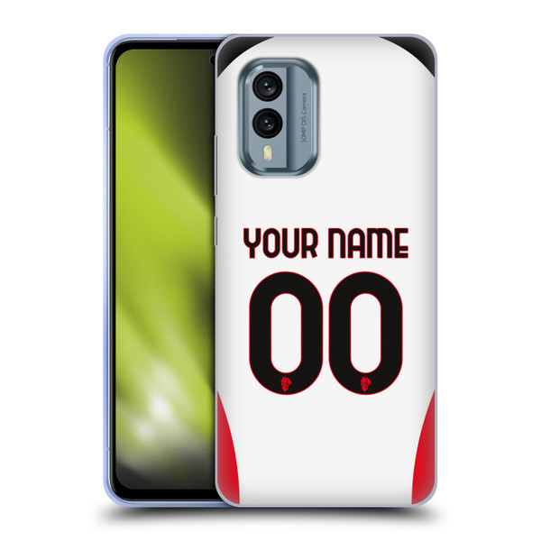 Custom Customised Personalised AC Milan 2024/25 Kit Away Soft Gel Case for Nokia X30 Custom Customised Personalised AC Milan 2024/25 Kit Away Soft Gel Case for Nokia X30