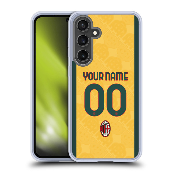 Custom Customised Personalised AC Milan 2024/25 Kit Third Soft Gel Case for Samsung Galaxy S24 FE