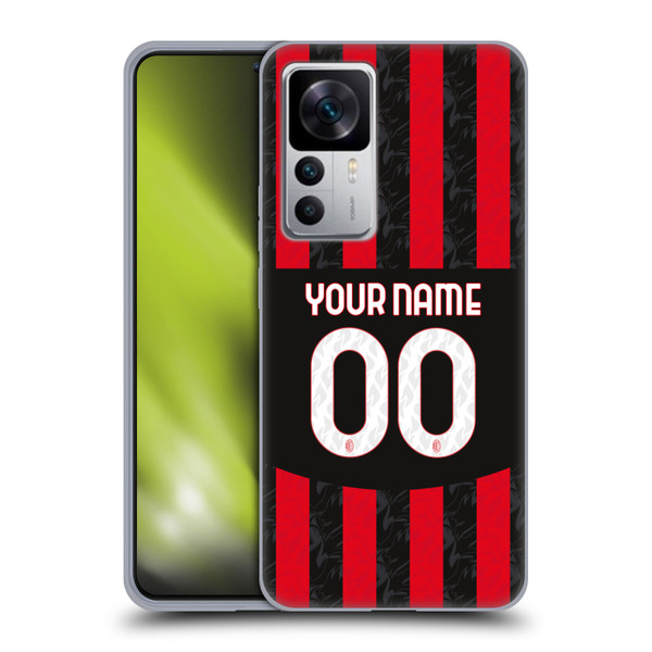Custom Customised Personalised AC Milan 2024/25 Kit Home Soft Gel Case for Xiaomi 12T 5G / 12T Pro 5G / Redmi K50 Ultra 5G