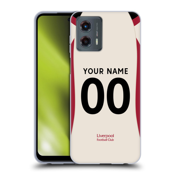 Custom Customised Personalised Liverpool Football Club 2025/26 Kit Away Soft Gel Case for Motorola Moto G (2023)