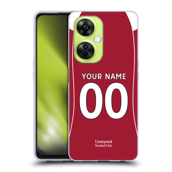 Custom Customised Personalised Liverpool Football Club 2025/26 Kit Home Soft Gel Case for OnePlus Nord CE 3 Lite 5G