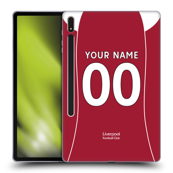 Custom Customised Personalised Liverpool Football Club 2025/26 Kit Home Soft Gel Case for Samsung Galaxy Tab S8 Plus