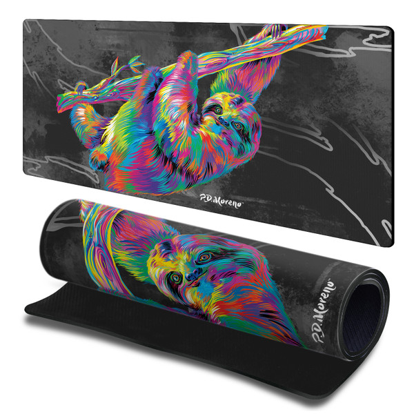 P.D. Moreno Gothic Art Sloth Gaming Office Desk PC Keyboard Mouse Mat Pad 23.62 x 11.81 x 0.12 inches (600 x 300 mm) - L