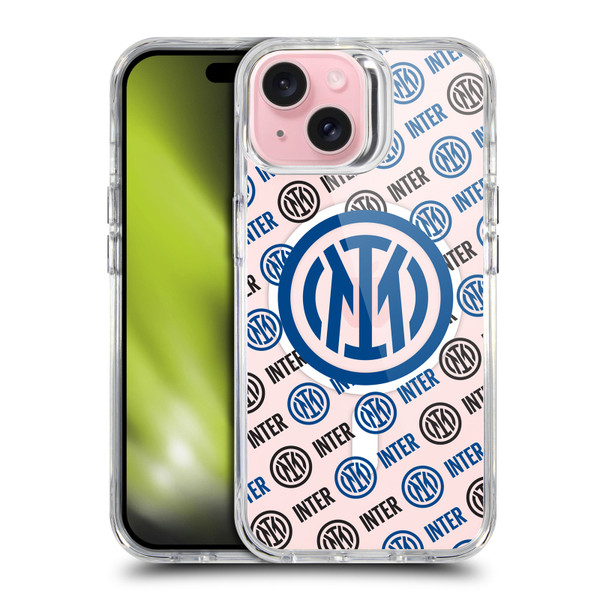Fc Internazionale Milano Logo Icon Crest Pattern SHOCKPROOF BUMPER CASE COMPATIBLE WITH Apple iPhone 15 & MAGSAFE