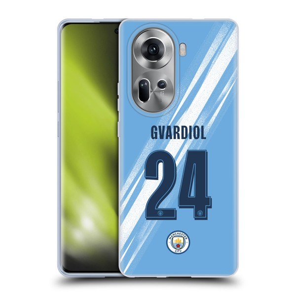 Manchester City Man City FC 2025/26 Players Home Kit 1st Group Joško Gvardiol Soft Gel Case for OPPO Reno11