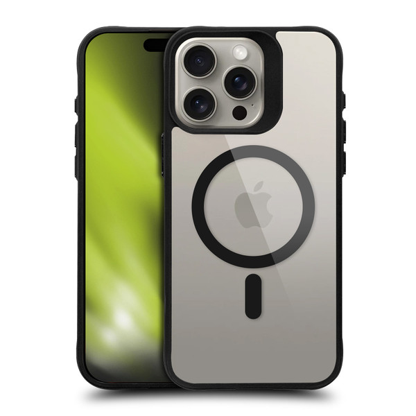 Head Case Designs Black Shockproof Bumper Case For Apple iPhone 15 Pro Max/MagSafe