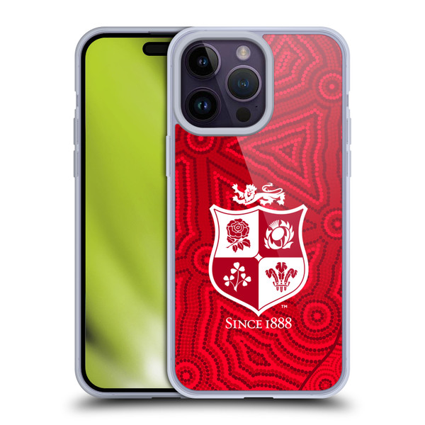 British and Irish Lions Badge Patterns Soft Gel Case for Apple iPhone 14 Pro Max