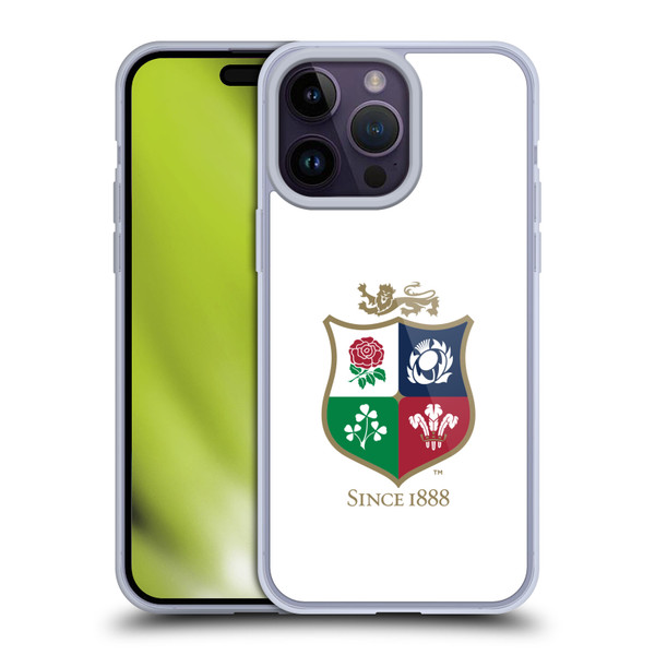 British and Irish Lions Badge White Soft Gel Case for Apple iPhone 14 Pro Max