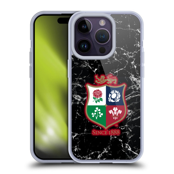 British and Irish Lions Badge Marble Soft Gel Case for Apple iPhone 14 Pro
