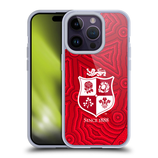 British and Irish Lions Badge Patterns Soft Gel Case for Apple iPhone 14 Pro