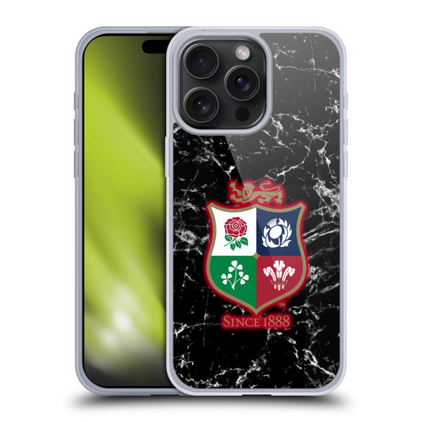 British and Irish Lions Badge Marble Soft Gel Case for Apple iPhone 15 Pro Max