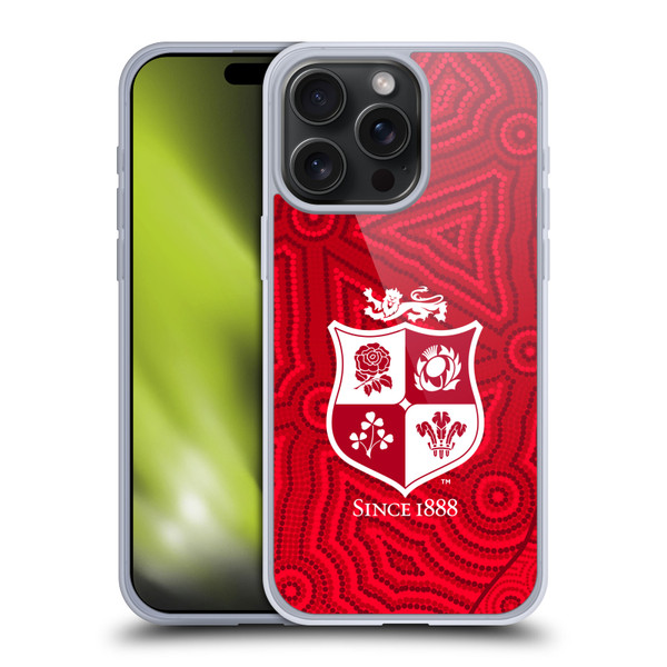 British and Irish Lions Badge Patterns Soft Gel Case for Apple iPhone 15 Pro Max