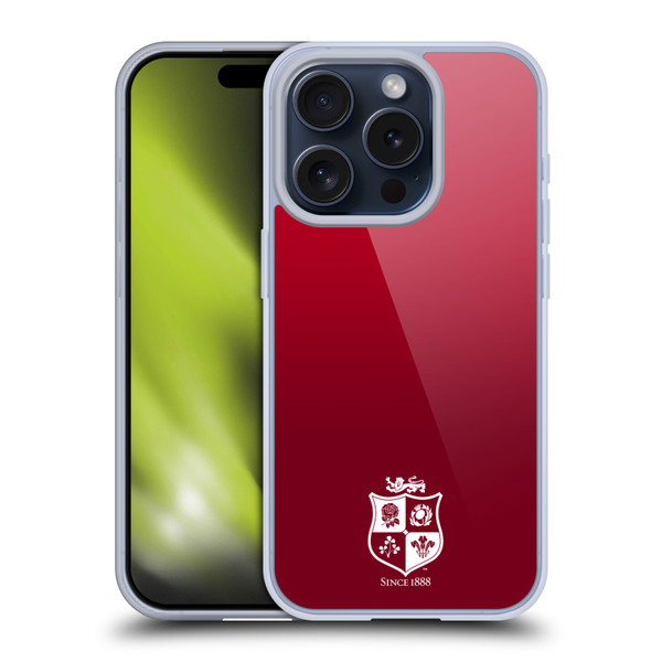 British and Irish Lions Badge Gradient Mono Soft Gel Case for Apple iPhone 15 Pro