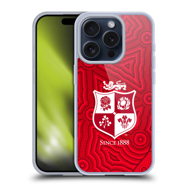 British and Irish Lions Badge Patterns Soft Gel Case for Apple iPhone 15 Pro